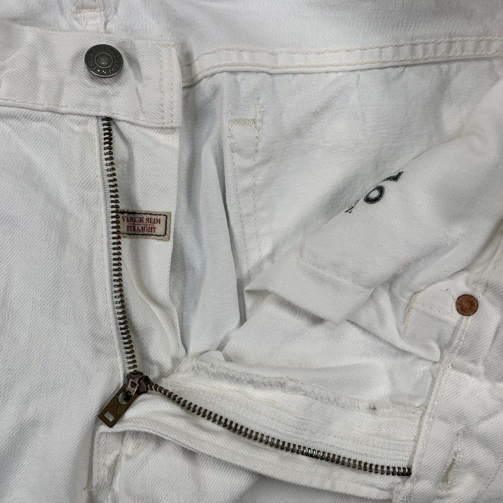 Polo Ralph Lauren Jeans Mens 34x34 White Varick Slim Straight Hudson Cotton - Picture 4 of 15